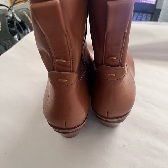 Franco Sarto Brown Ankle Booties with Pointed Toe and Minimalist Design - Picture 6 of 10